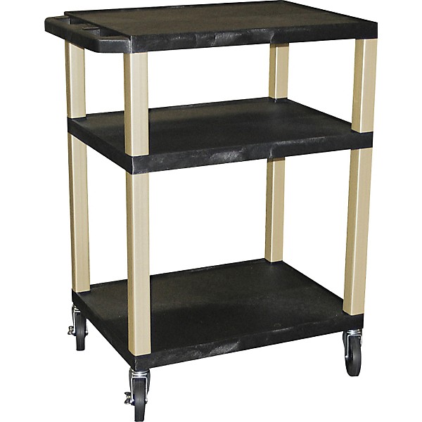 H. Wilson Tuffy Plastic 34" 3 Shelf Utility Cart Gray and Nickel Small