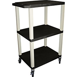 H. Wilson Tuffy Plastic 42" 3 Shelf Utility Cart Gray and Nickel Small