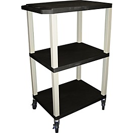 H. Wilson Tuffy Plastic 42" 3 Shelf Utility Cart Bl... H. Wilson Tuffy Plastic 42" 3 Shelf Utility Cart Gray and Nickel Small