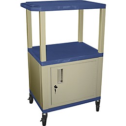 H. Wilson Tuffy Plastic 42" 3-Shelf Cart/Cabinet 42 Blue