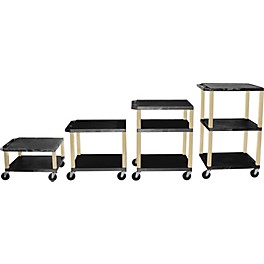 H. Wilson Tuffy Plastic 16" to 42" 2 Shelf Cart Black