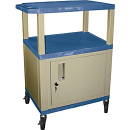 H. Wilson Tuffy Plastic 26" to 42" 3 Shelf Cart Blue
