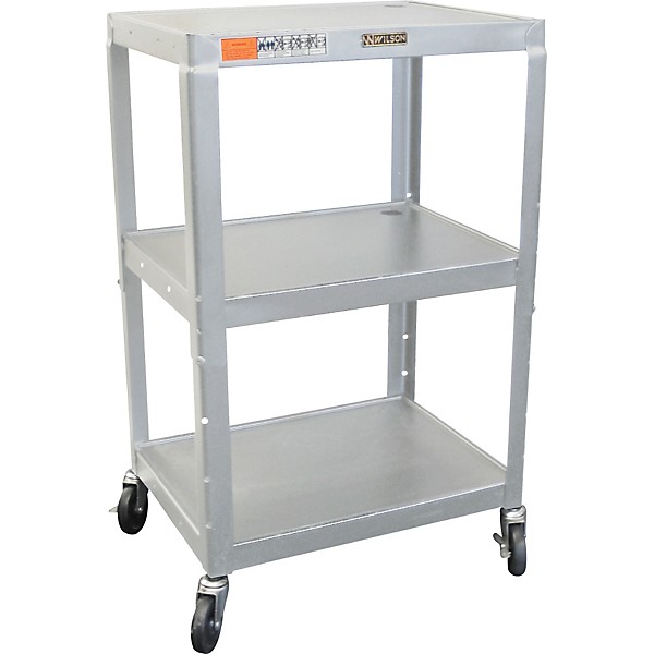 H. Wilson Metal 26" to 42" 3 Shelf Cart Black