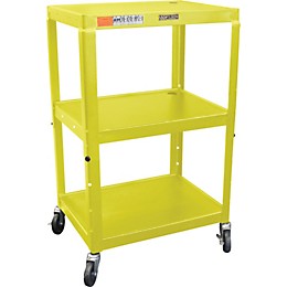 H. Wilson Metal 26" to 42" 3 Shelf Cart Yellow