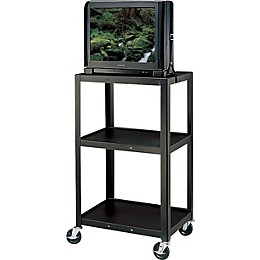 H. Wilson Metal 42" 3 Shelf Cart Black