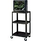 H. Wilson Metal 42" 3 Shelf Cart Black thumbnail