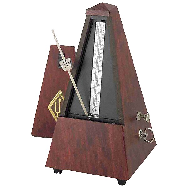 Open Box Wittner 811M Metronome Mahogany Wood Level 1 Mahogany Wood Case With Bell