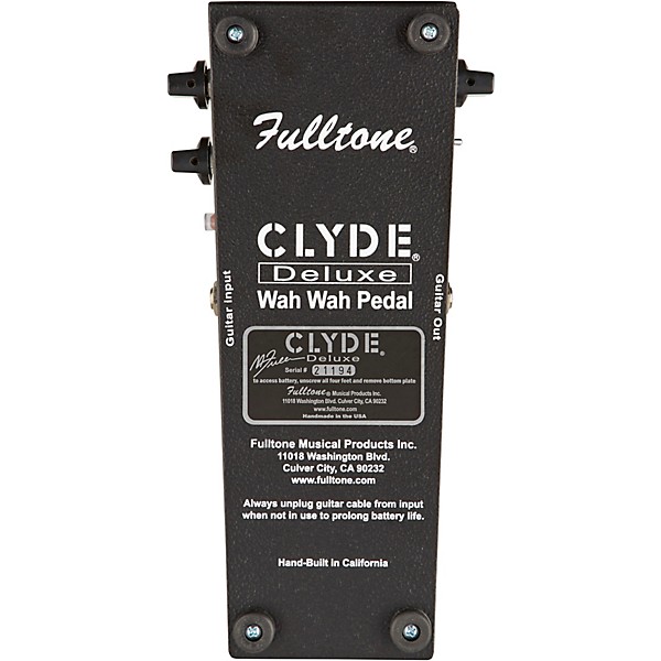 Open Box Fulltone Clyde Deluxe Wah Guitar Effects Pedal Level 1 Black