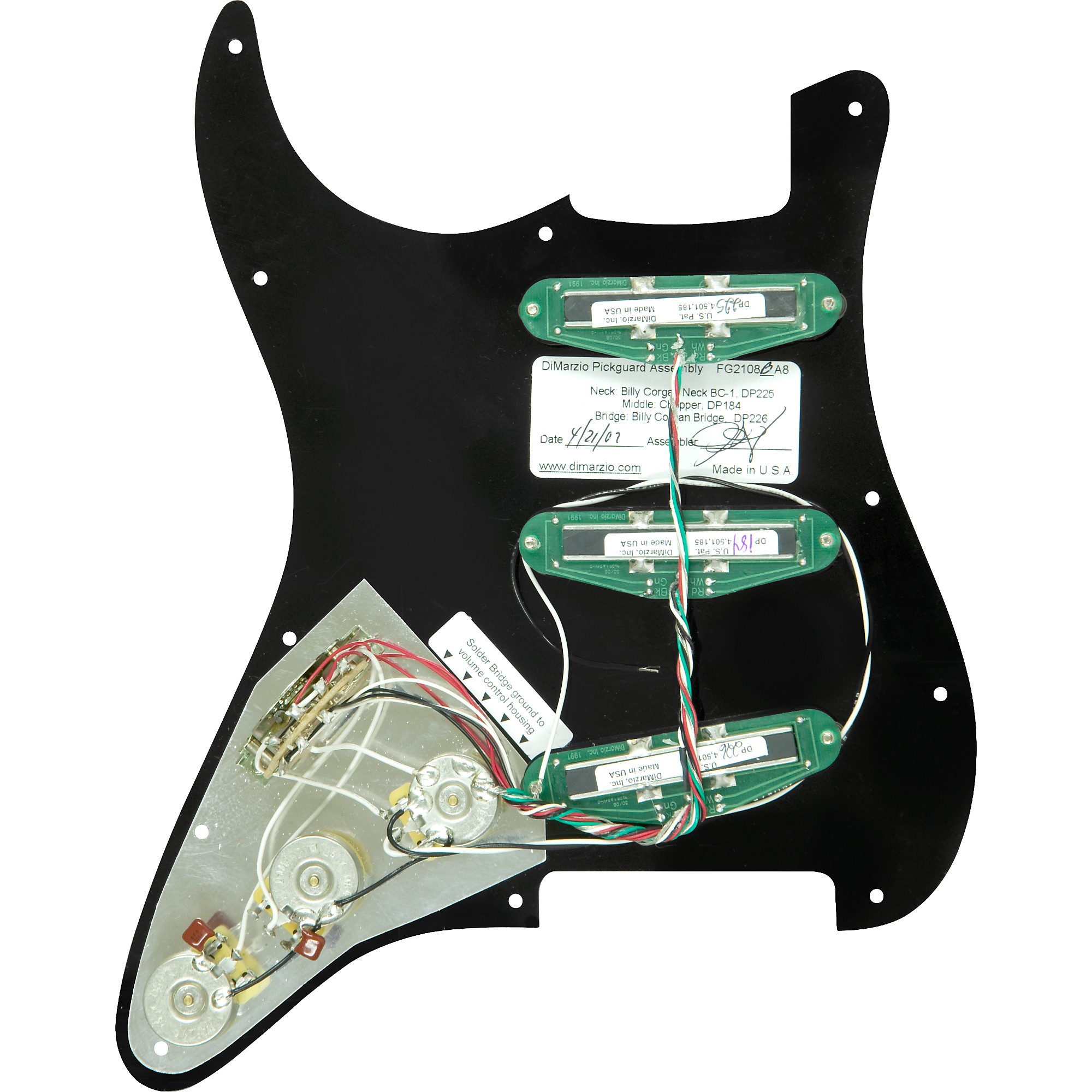 Open Box DiMarzio Billy Corgan Prewired Pickguard Black | Guitar