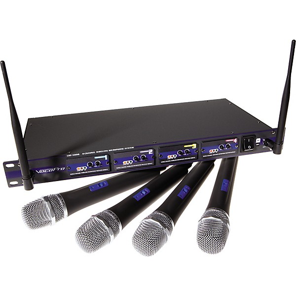 VocoPro UHF-5800 4-Microphone Wireless System Band 3