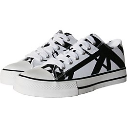 EVH Eddie Van Halen Low Top Sneakers - White with Black Stripes Black/White 12