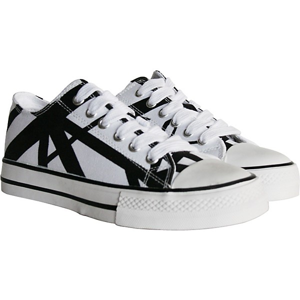 EVH Eddie Van Halen Low Top Sneakers - White with Black Stripes Black/White 12