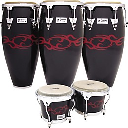 LP Performer Limited Edition 3-Piece Conga Set Black with Red Tattoo