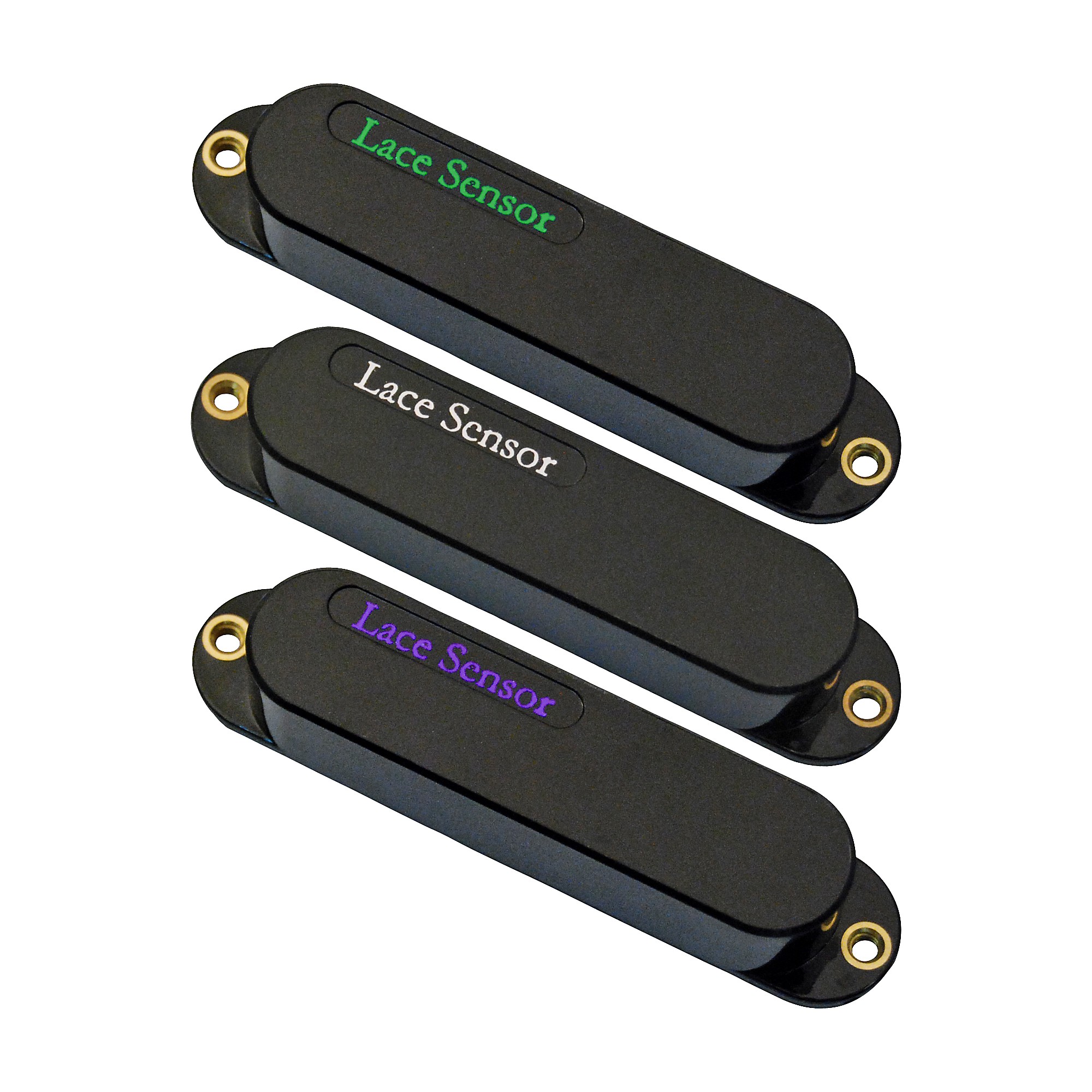 Lace Sensor Emerald-RW Silver-Purple Guitar Pickup Set Black