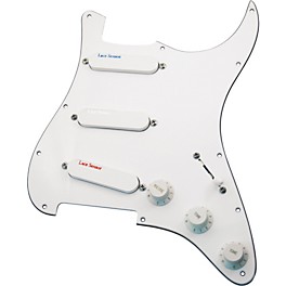 Lace Sensor Blue-Silver-Red Prewired Pickguard White