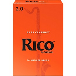 Rico Bass Clarinet Reeds, Box of 10 Strength 2