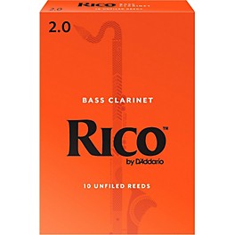 Rico Bass Clarinet Reeds, Box of 10 Strength 3 Rico Bass Clarinet Reeds, Box of 10 Strength 2