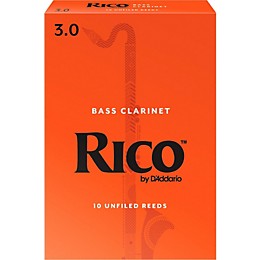 Rico Bass Clarinet Reeds, Box of 10 Strength 3