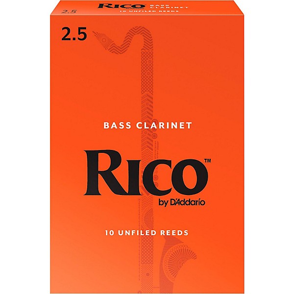 Rico Bass Clarinet Reeds, Box of 10 Strength 2.5
