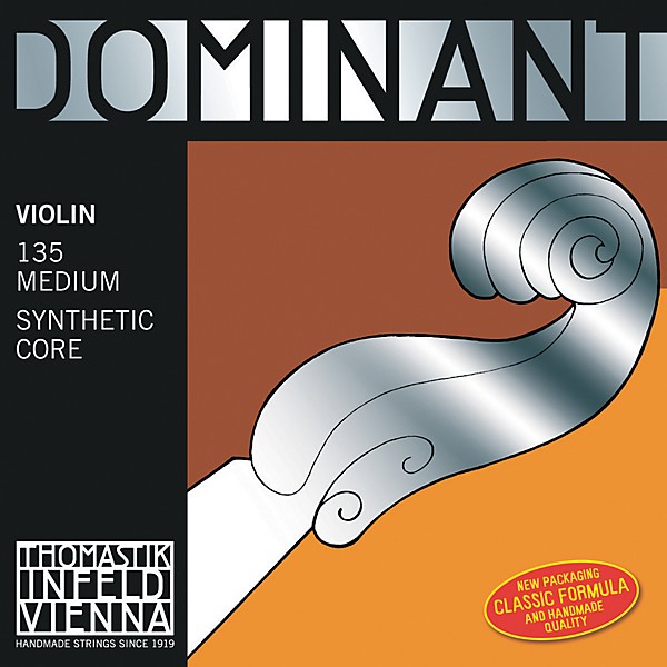 Thomastik Dominant 4/4 Size Violin Strings 4/4 Set, Wound E String, Ball End