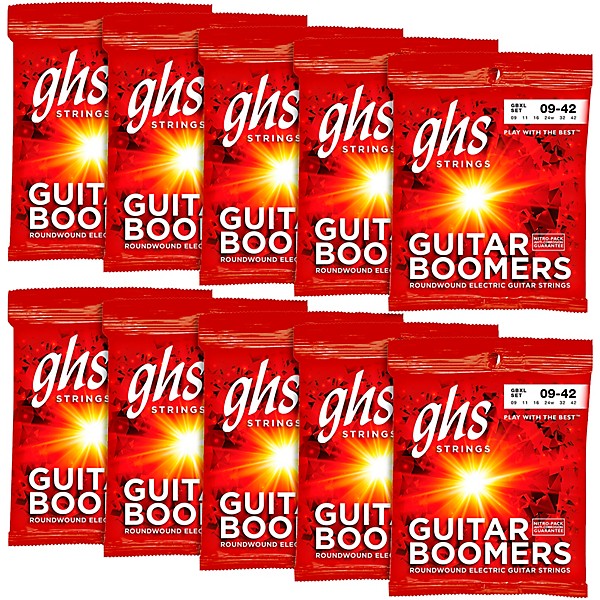 GHS Boomers Extra-Light Electric Guitar Strings 10-Pack