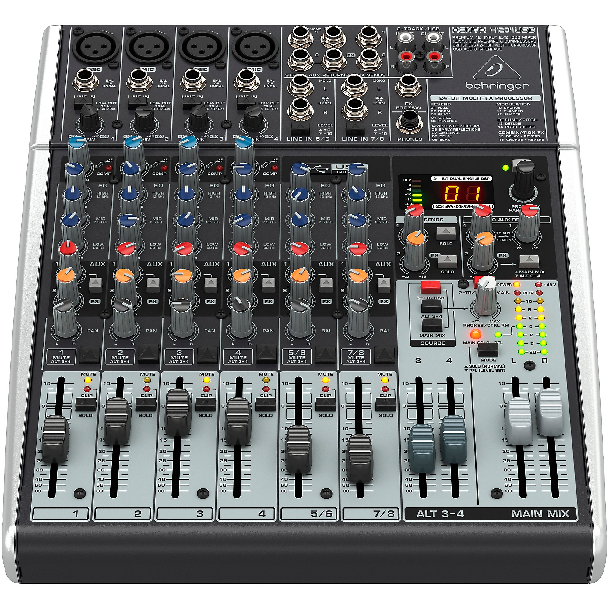 Behringer XENYX X1204USB USB Mixer with Effects | Guitar Center