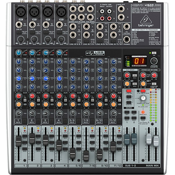 Open Box Behringer XENYX X1622USB USB Mixer with Effects Level 1