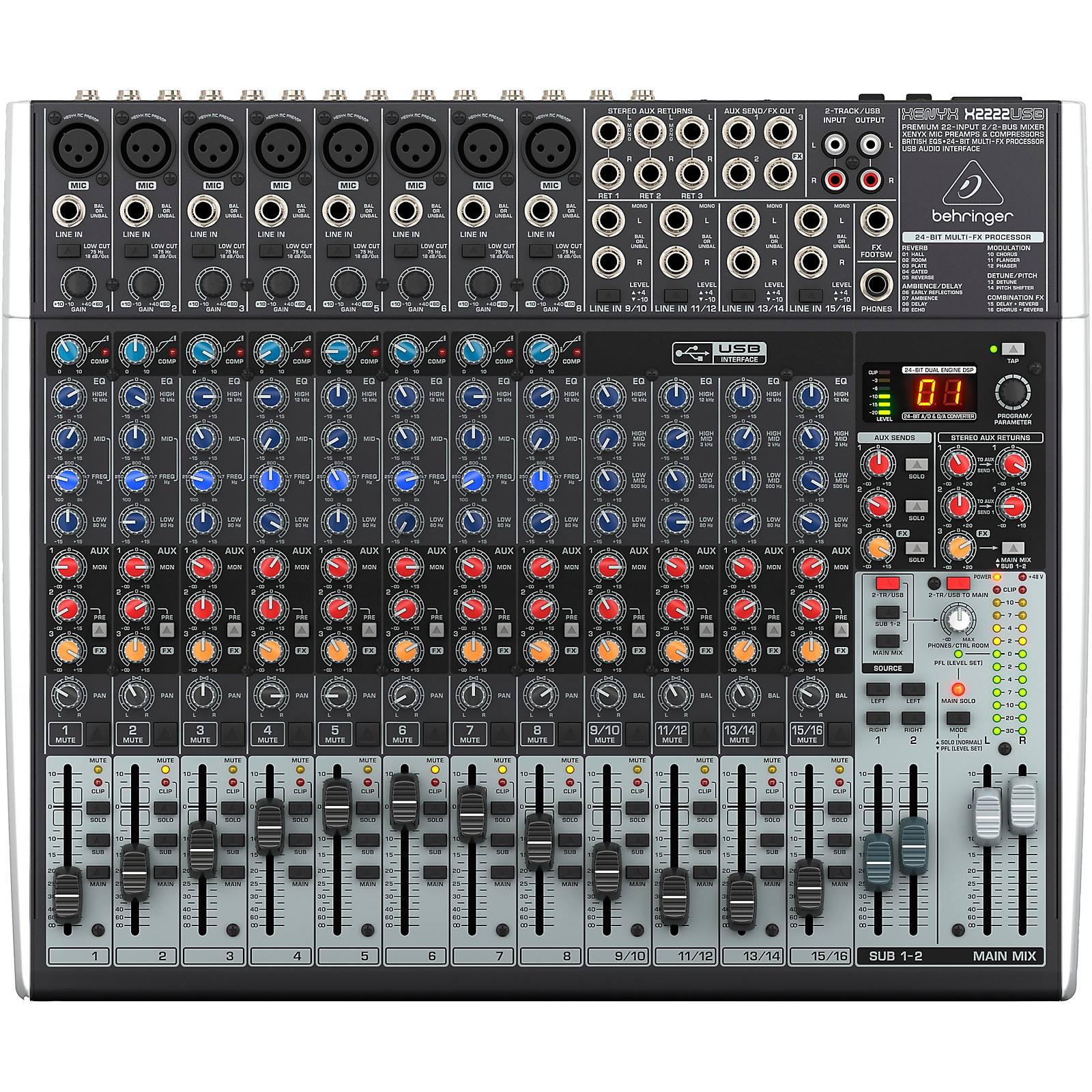 Behringer XENYX X2222USB USB Mixer With Effects Guitar Center
