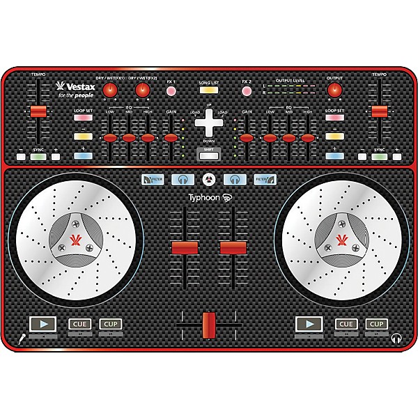 Open Box Vestax Typhoon DJ MIDI controller with sound card Level 1