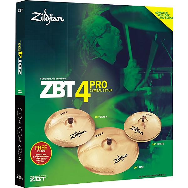 Zildjian ZBT Pro Cymbal 4-Pack with Free 18" Crash