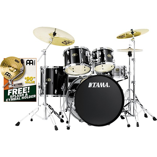 TAMA Imperialstar 5-Piece New Fusion Drum Set with Cymbals Black