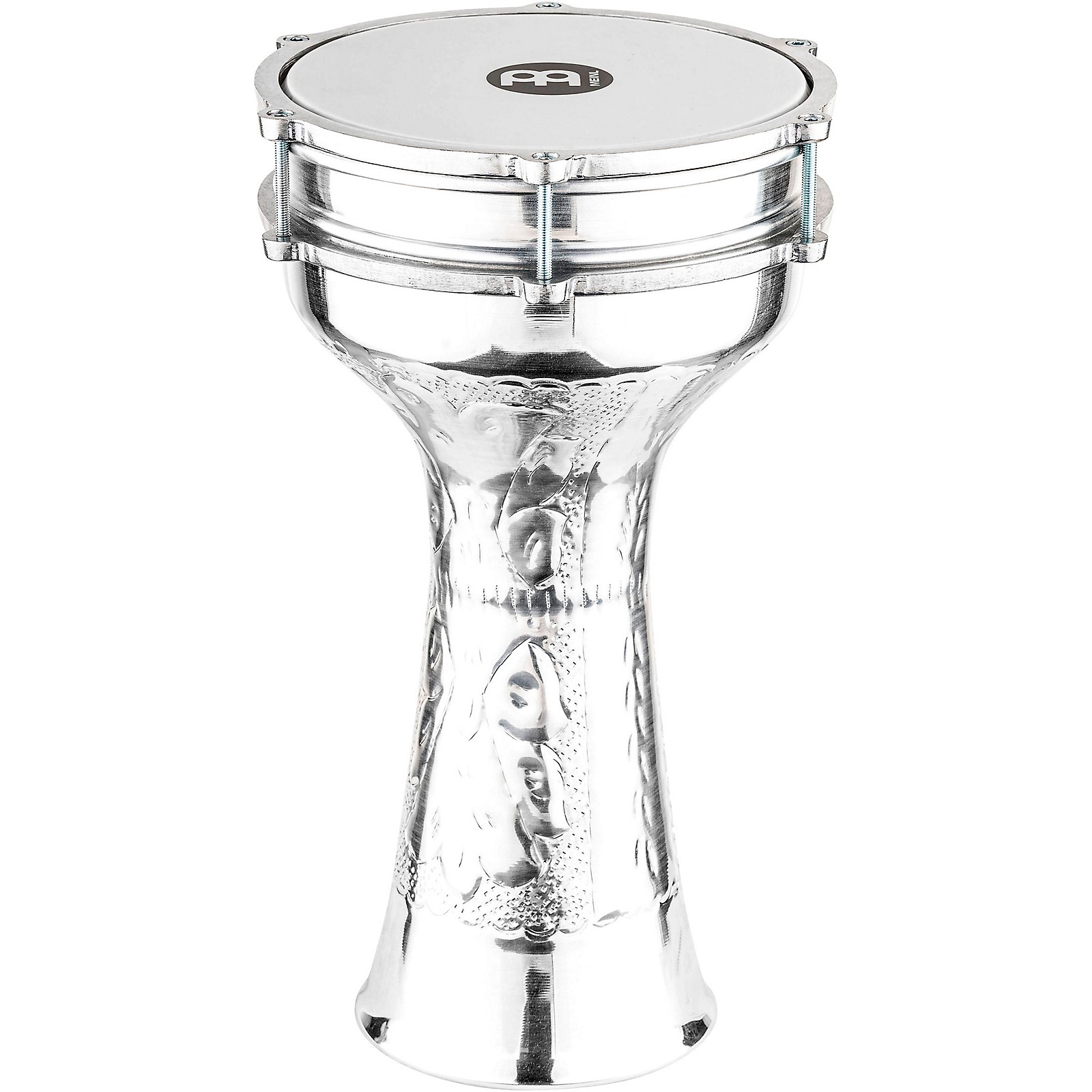 MEINL Aluminum Hand Hammered Jingle Darbuka Silver 8 1/4 In X 16 1/4 In