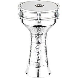 Open Box MEINL Aluminum Hand Hammered Jingle Darbuka Level 1 Silver 8 1/4 In X 16 1/4 In