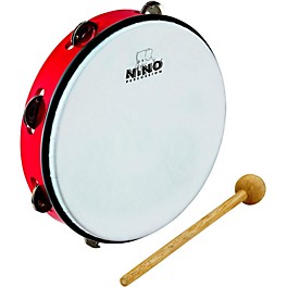 Nino ABS Jingle Drums Tambourine 10 in. Red