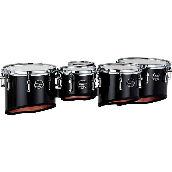 Mapex Quantum Marching Tenor Drums Sextet 6, 8, 10, 12, 13, 14 in. Snow White