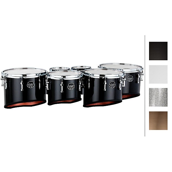 Mapex Quantum Marching Tenor Drums Sextet 6, 6, 8, 10, 12, 13 in. Snow White
