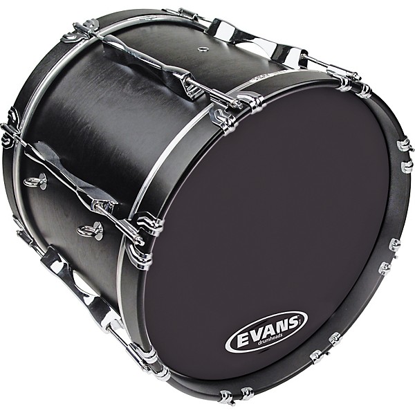 Evans MX2 Black Marching Bass Drum Head Black 22 in.