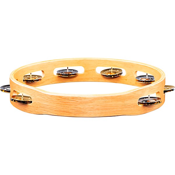 MEINL Recording-Combo Wood Tambourine One Row Dual Alloy Jingles Super Natural