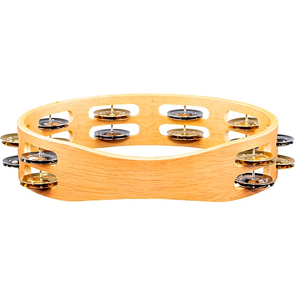 MEINL Recording-Combo Wood Tambourine Two Rows Dual Alloy Jingles Super Natural