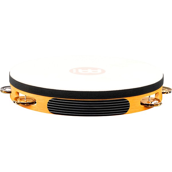 MEINL Recording-Combo Goat-Skin Wood Tambourine One Row Dual Alloy Jingles Super Natural