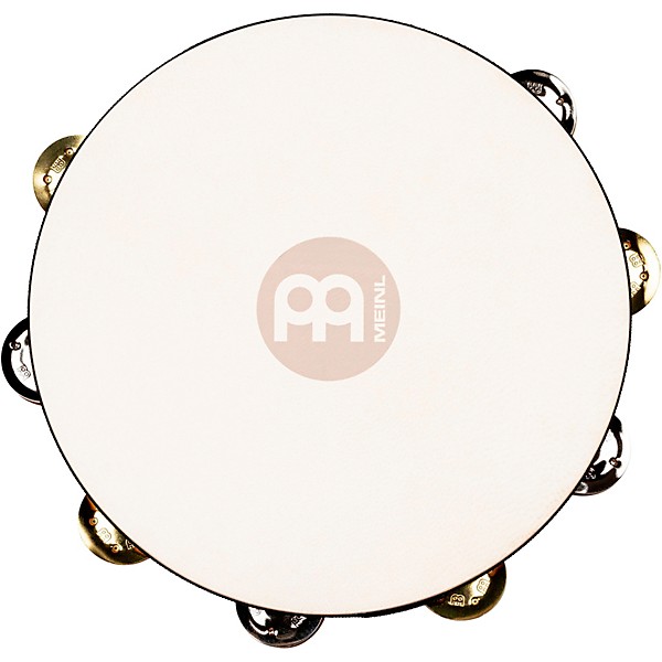 MEINL Recording-Combo Goat-Skin Wood Tambourine Two Rows Dual Alloy Jingles Super Natural