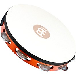 MEINL Goat-Skin Wood Tambourine One Row Aluminum Jingles African Brown