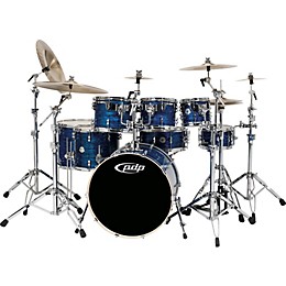 PDP by DW Platinum Finishply Bass Drum with Tom Mount 24 x 18 in. Blue Strata