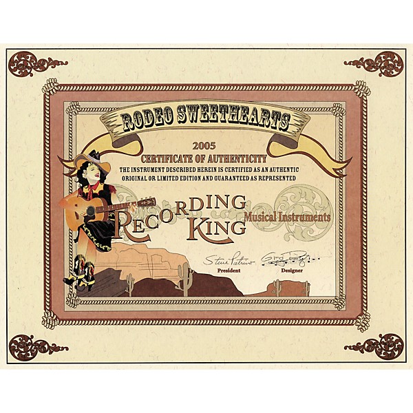 Recording King RG-100 Acoustic 7/8 Scale Art Guitar Rodeo Sweetheart