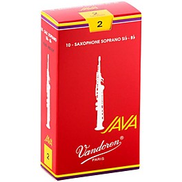 Vandoren JAVA Red Soprano Saxophone Reeds Strength 3, Box ... Vandoren JAVA Red Soprano Saxophone Reeds Strength 2, Box of 10