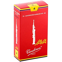 Vandoren JAVA Red Soprano Saxophone Reeds Strength 3, Box ... Vandoren JAVA Red Soprano Saxophone Reeds Strength 4, Box of 10