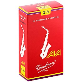 Vandoren JAVA Red Alto Saxophone Reeds Strength 2.5, Box of 10 Vandoren JAVA Red Alto Saxophone Reeds Strength 2.5, Box of 10