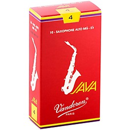 Vandoren JAVA Red Alto Saxophone Reeds Strength 2.5, Box of 10 Vandoren JAVA Red Alto Saxophone Reeds Strength 4, Box of 10