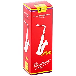 Vandoren JAVA Red Tenor Saxophone Reeds Strength 3.5, Box of 5 Vandoren JAVA Red Tenor Saxophone Reeds Strength 2.5, Box of 5