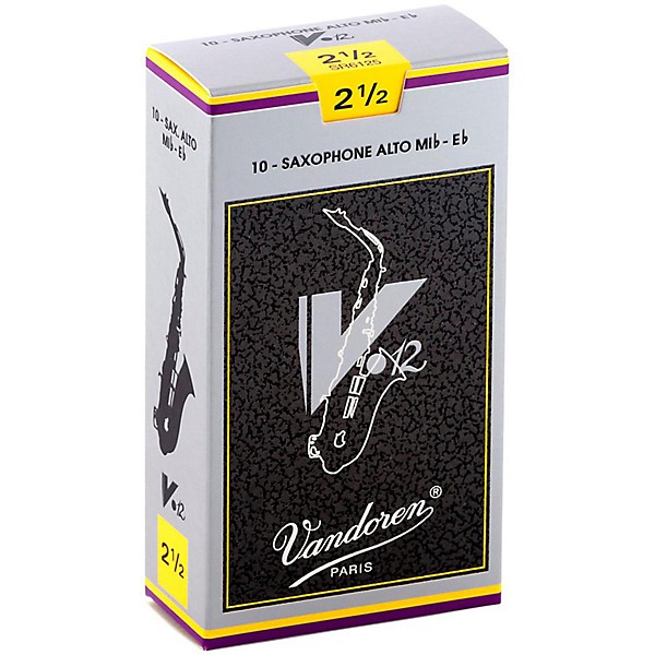 Vandoren V12 Alto Saxophone Reeds Strength 2.5, Box of 10